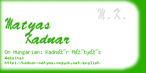 matyas kadnar business card